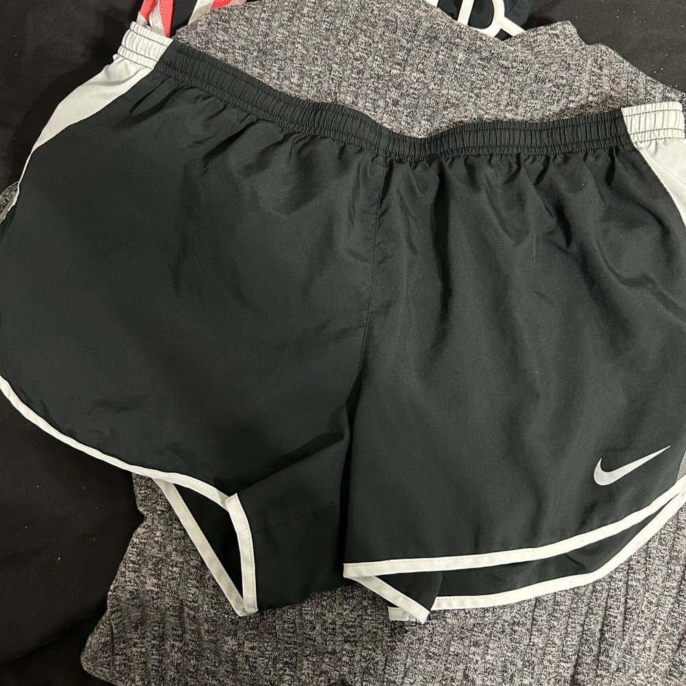 Black and White Nike Tempo Running Shorts